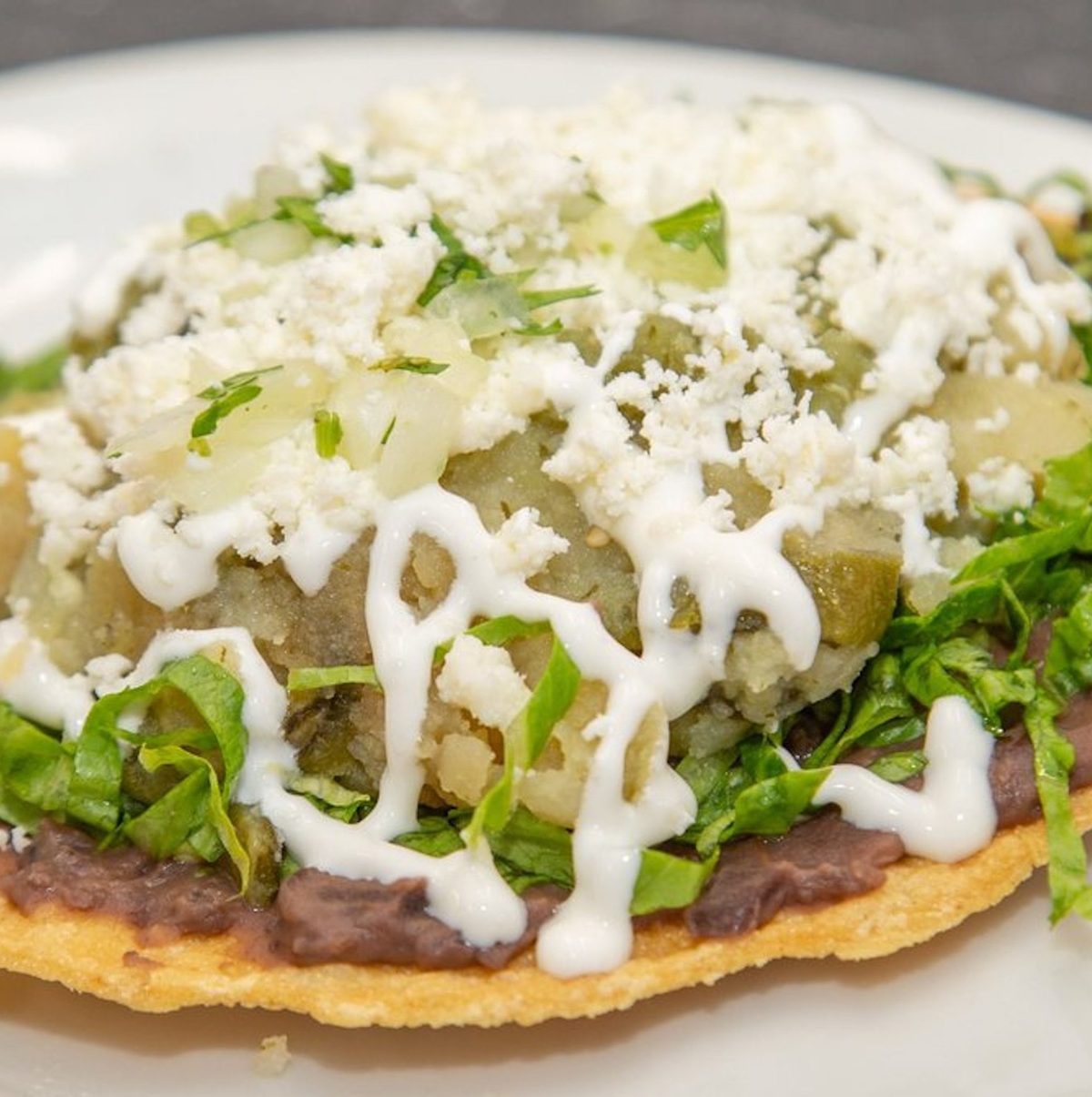 Tostada - Papa con Rajas
